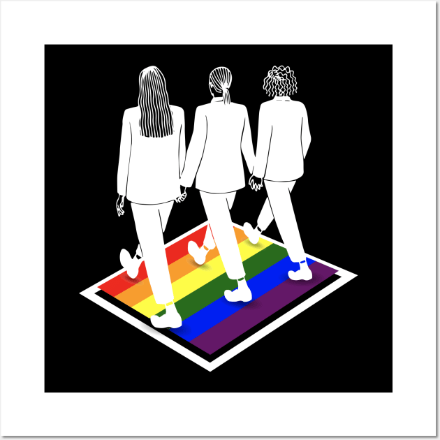 Women's Rainbow LGBT Crosswalk Wall Art by Abuewaida 